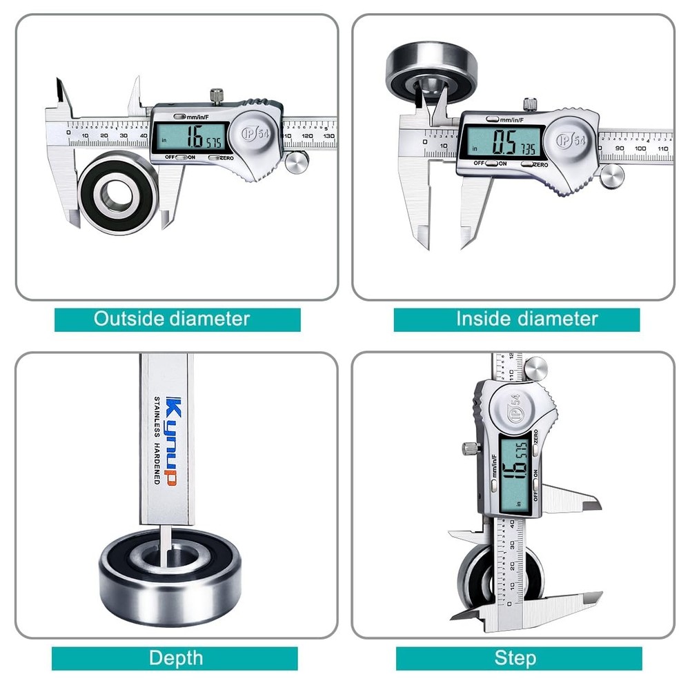 Kynup Digital Caliper, Caliper Measuring Tool Outside 150mm, Silver