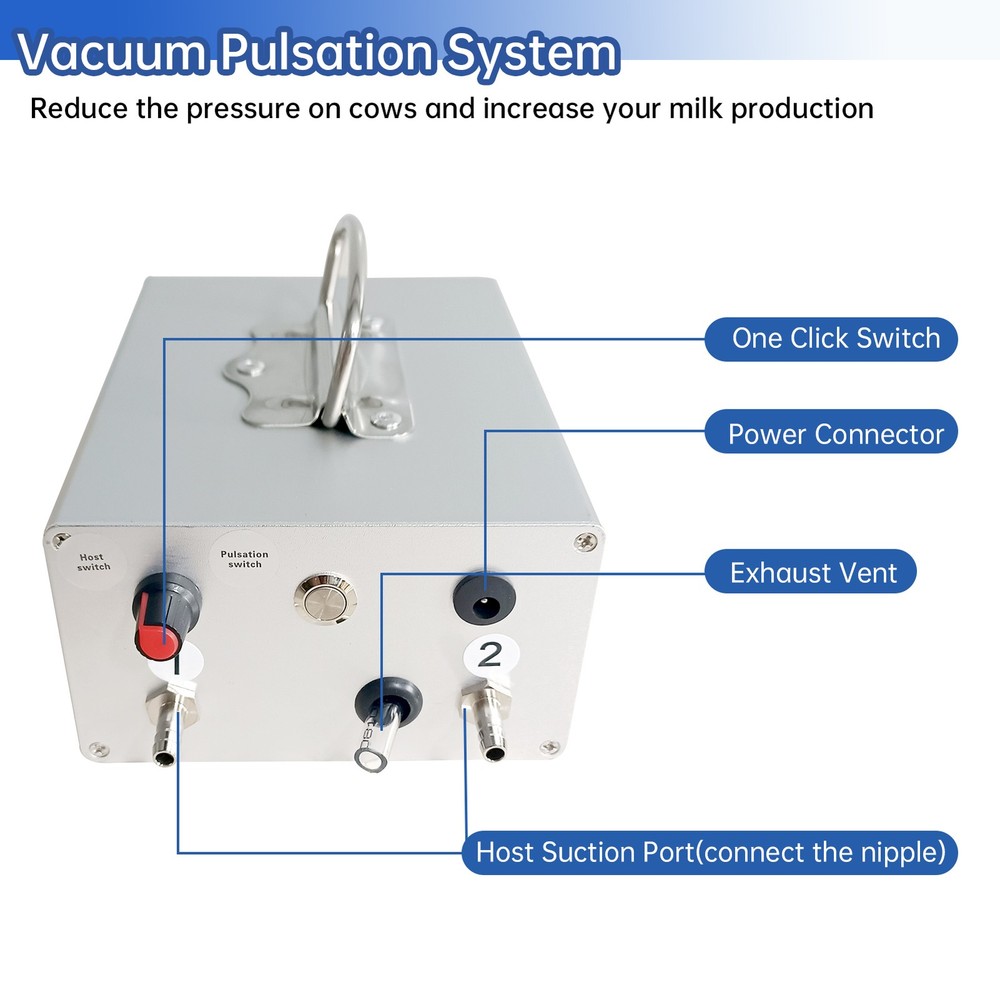 Electric Cow Milker Machine 7L Pulsating Adjustable Goat Automatic Milker