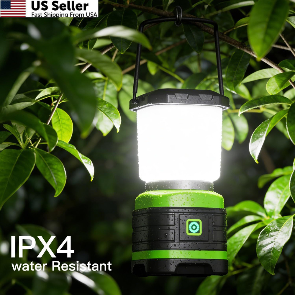 Lichamp LED Camping Lantern, Battery Powered Lights Green