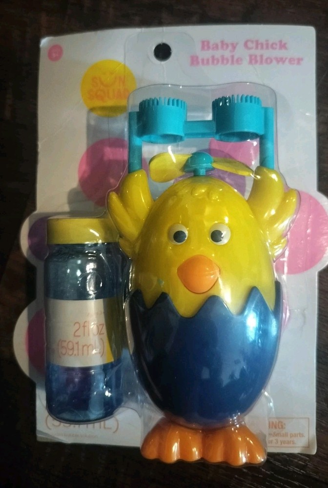 Baby Chick Bubble Blower Machine with Solution - Yellow Easter Chick, New
