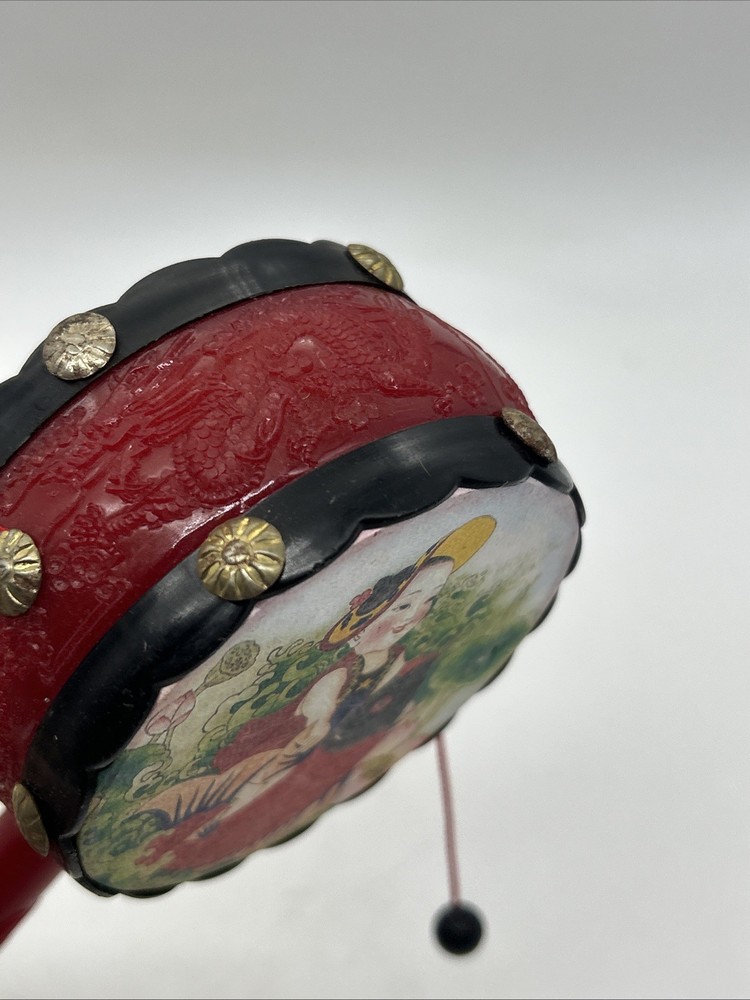 Traditional Asian Rattle Monkey Drum Den Den Daiko Koi