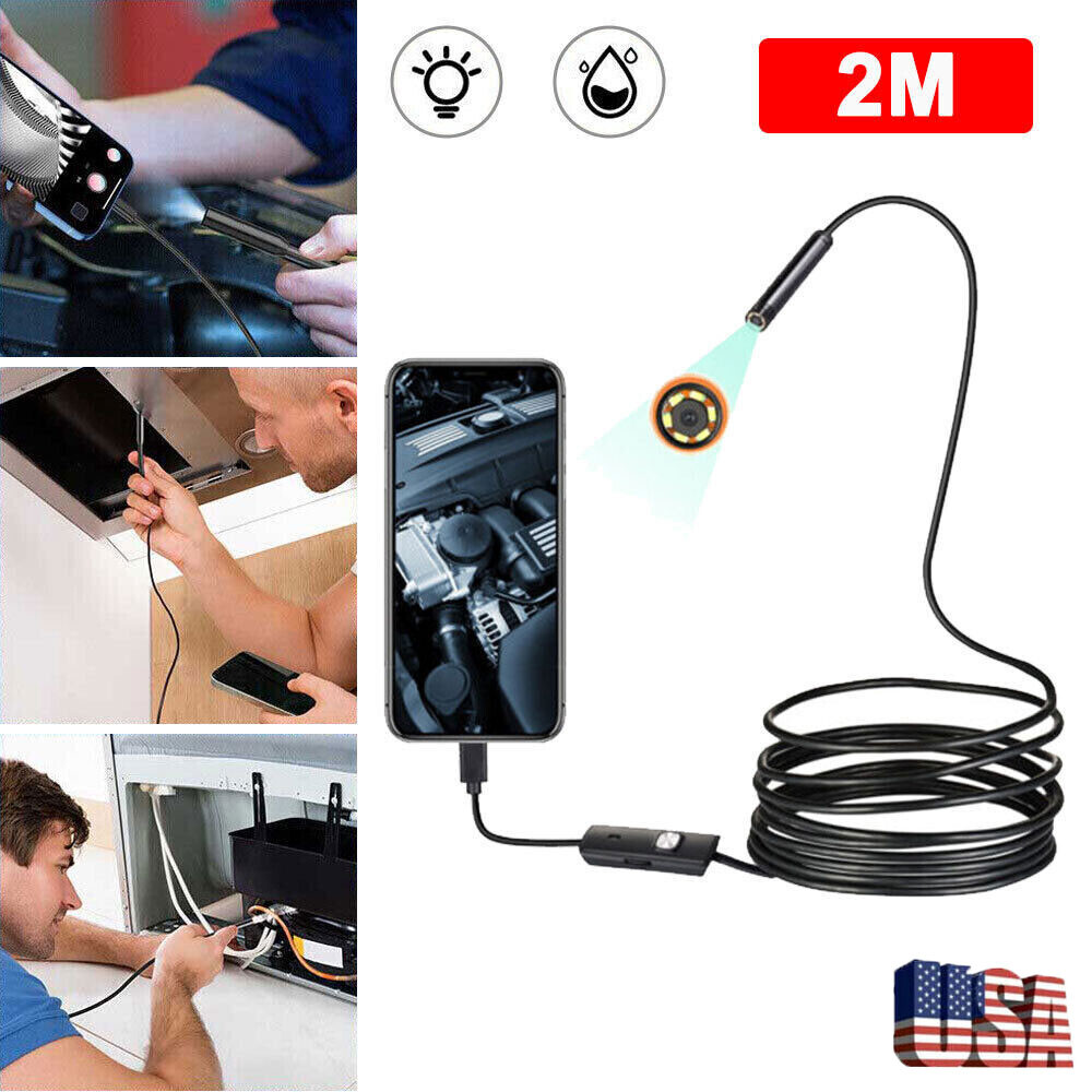 Waterproof USB Endoscope Borescope Snake Inspection Camera Android Mobile Phone