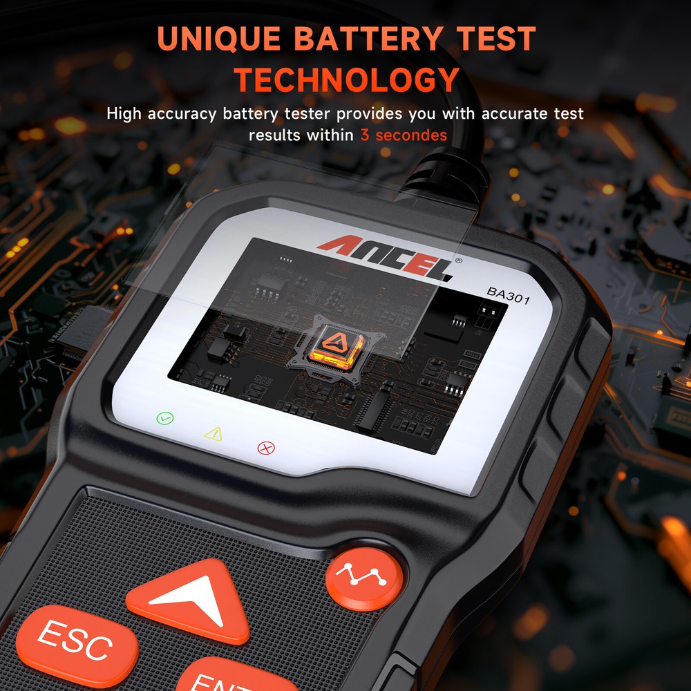 ANCEL 12V 6V Automotive Battery Tester Checker Load Volt Analyzer 100-2000 CCA