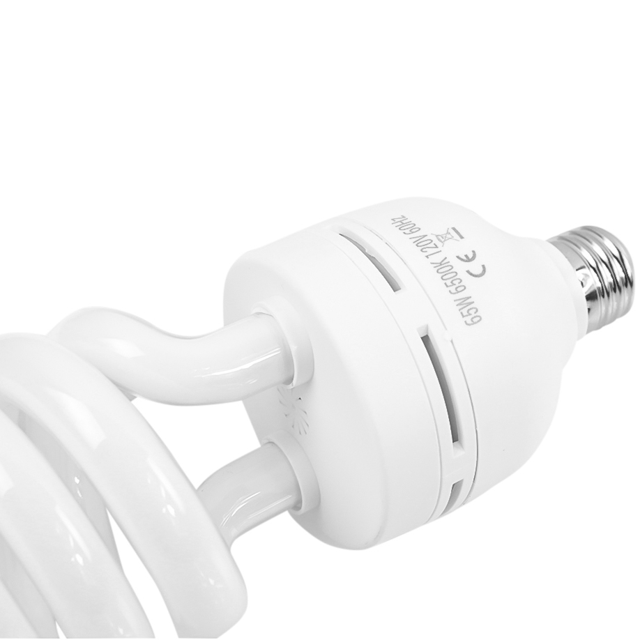 65W Daylight Fluorescent Spiral Light Bulb 6500K 110V White Studio Light 4 Pack
