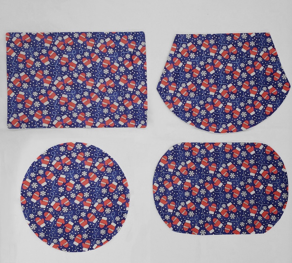 Christmas Mittens Placemats (4 Shapes Available)