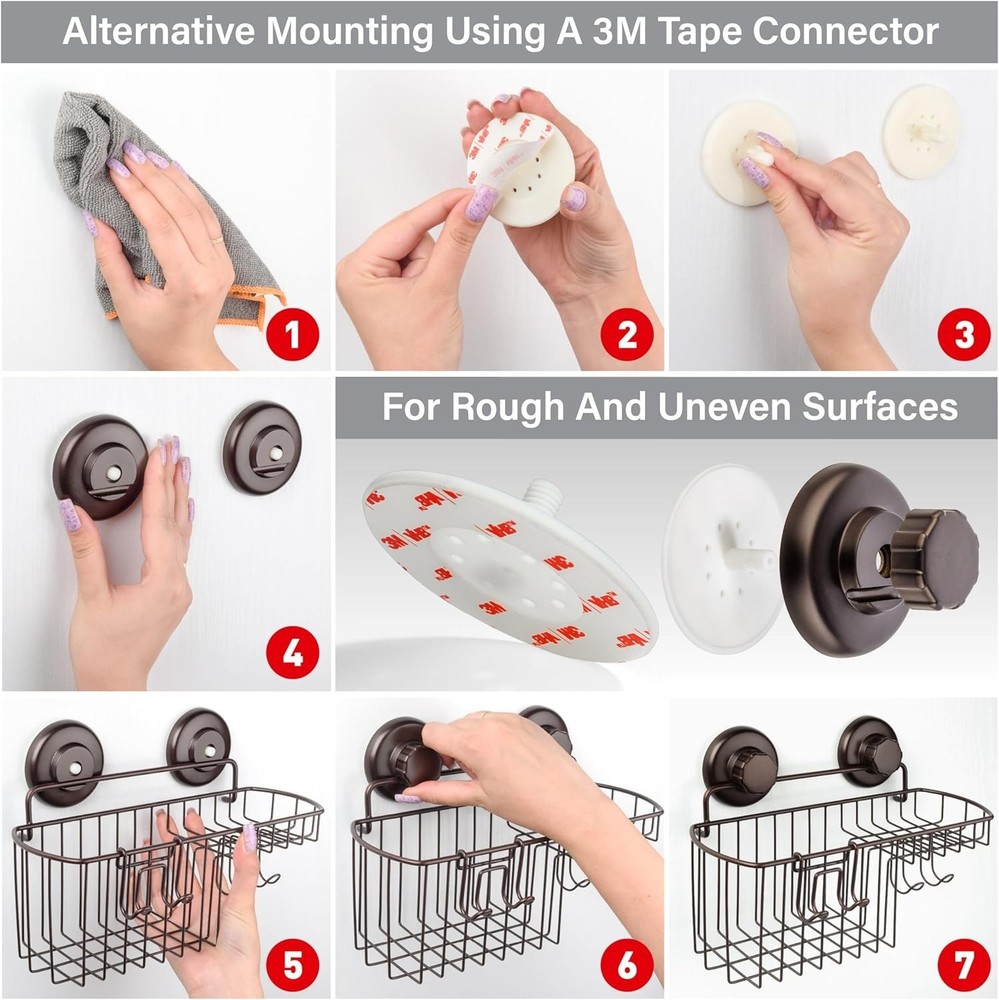 Rustproof Shower Caddy 2-Pack with Hooks