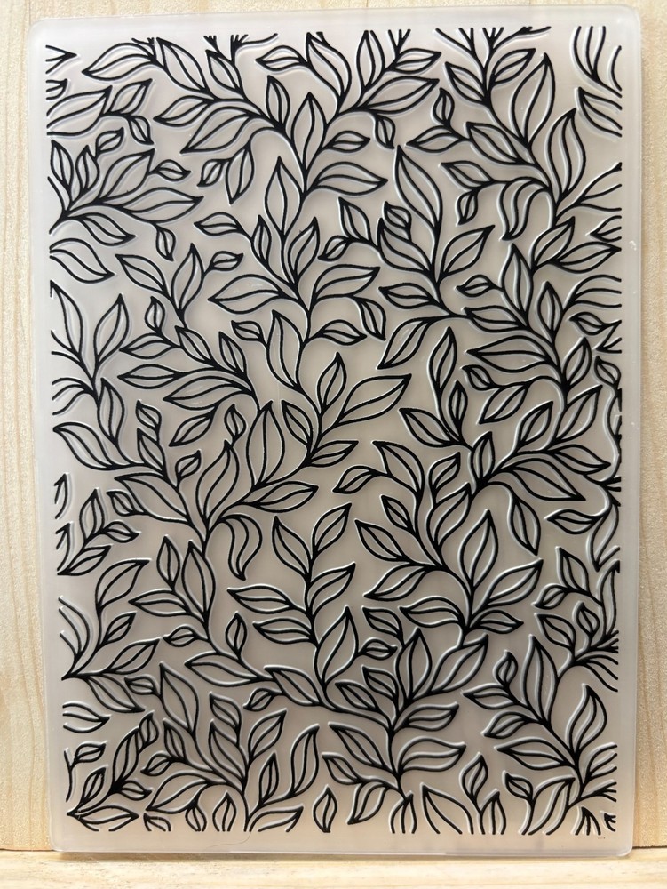 Generic Pink and Main Leafy Background Embossing Folder (A2)