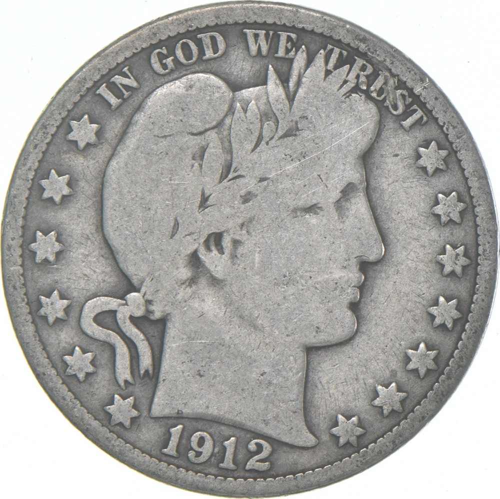1912-S Barber Half Dollar Average Circ