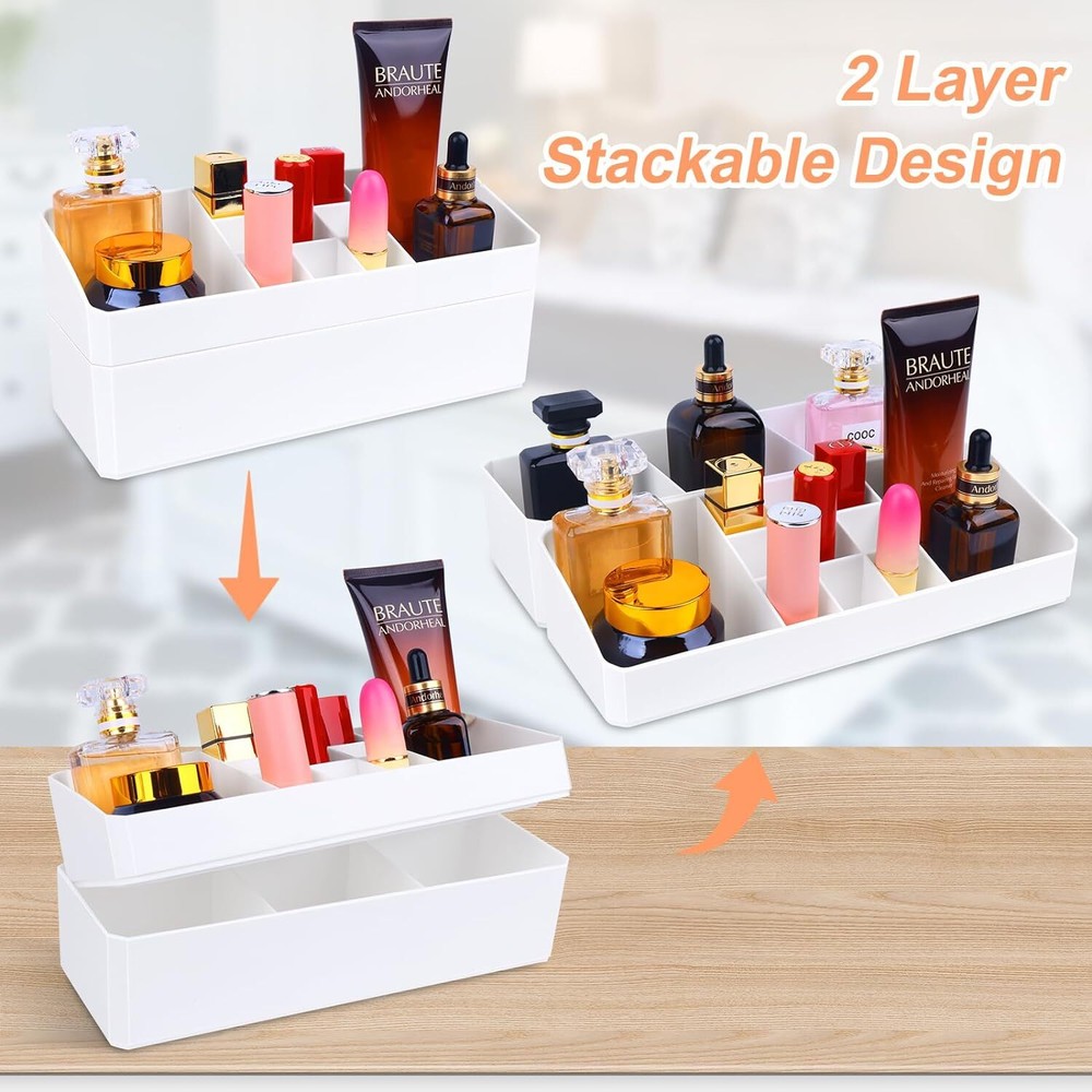 Vanity Makeup Organizer, Countertop Organizer with Makeup Brush Holder