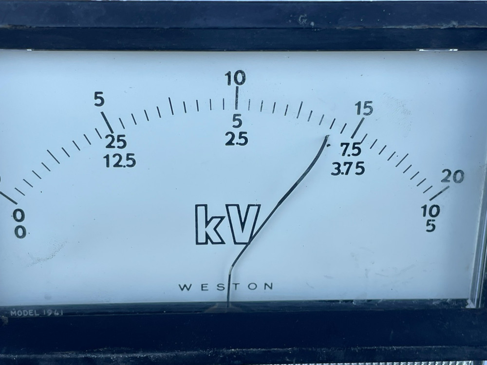 Weston kV Analog Panel Meter Measures 0-20 Kilovolts