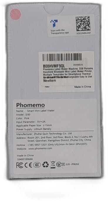 Phomemo Label Maker Machine, D30 Portable Handheld Bluetooth Mini Label Printer