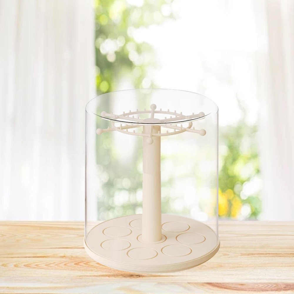 Figure Clear Display Case Doll Storage Box 360° Rotating Multipurpose Desktop