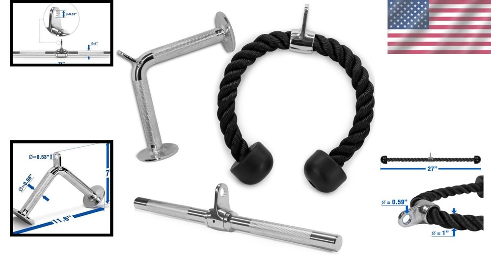 Tricep Press Down Cable Machine Attachment Set - Elevate Your Strength Training
