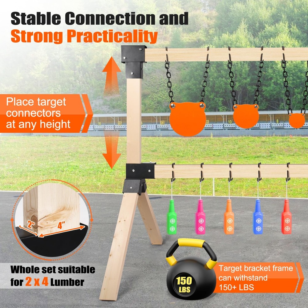 GADFISH 2x4 Target Stand Brackets, Modular Shooting Hanger, Black