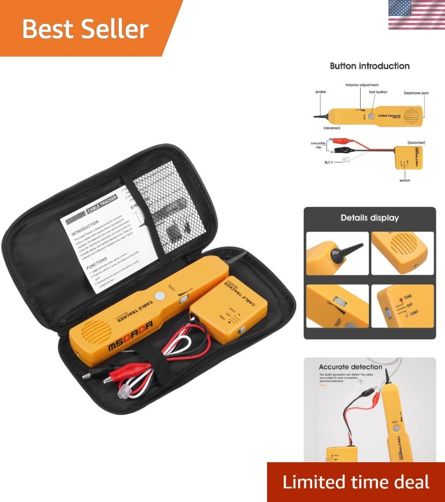 Electric Wire Cable Tracker with Tone Generator - Easy Network Testing Tool