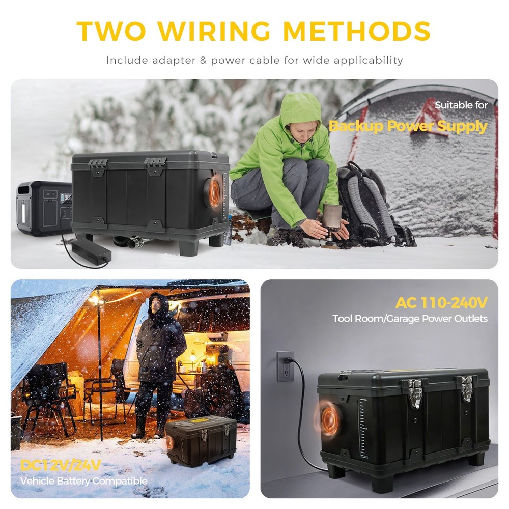 Diesel Air Heater 12V 24V 110V 8KW For Car Camper Bluetooth Toolbox Night Heater