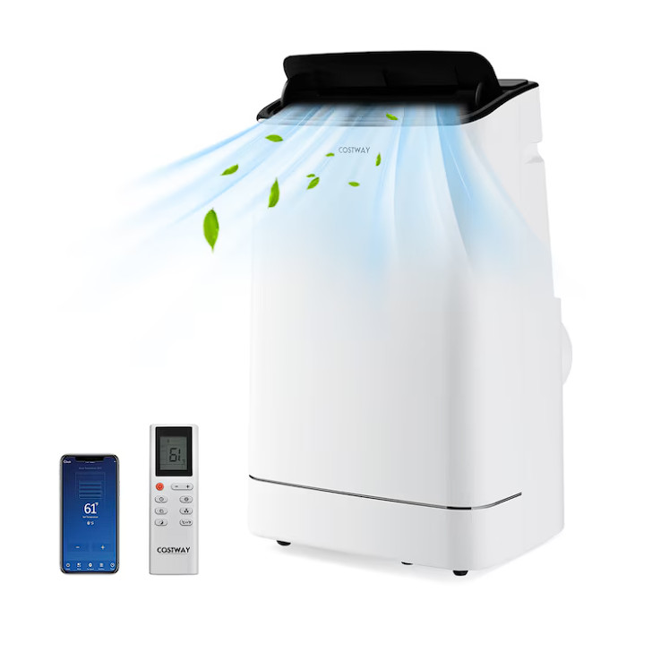 Costway 15000 BTU Portable Air Conditioner with Remote APP Control Cool Fan Heat