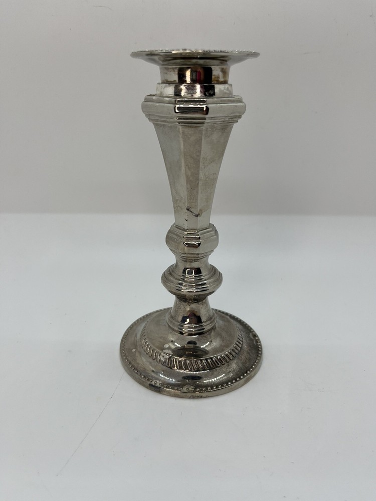 Vintage Silver Tone Candlestick Cottage Core Granny Core