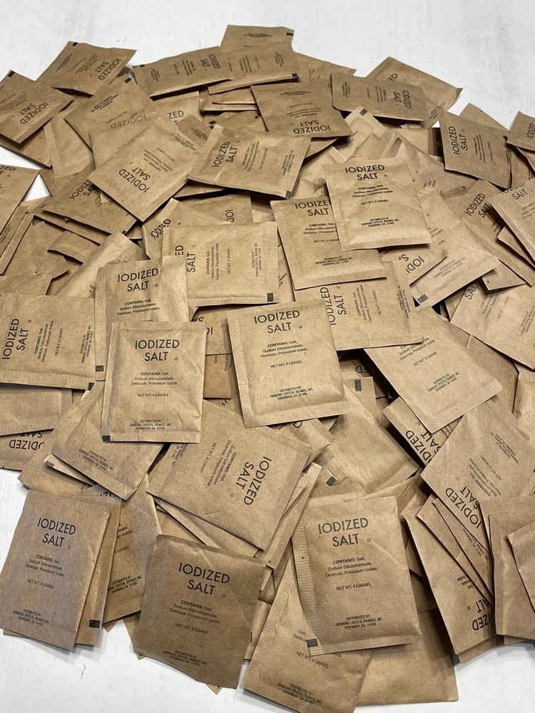 300 Pack Iodized Salt Packets 4 gram MRE camping cooking hunting survival