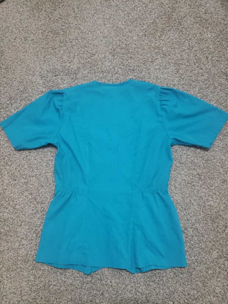 Women's Landau Size Small Blue Scrub Top
