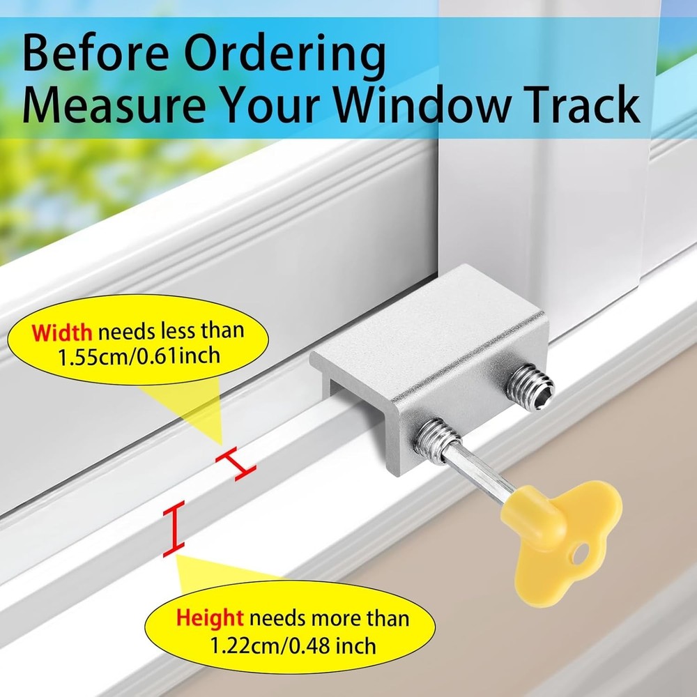 Easy Install 8 Pack Window Locks with Key - Safety Solution for Home & Office