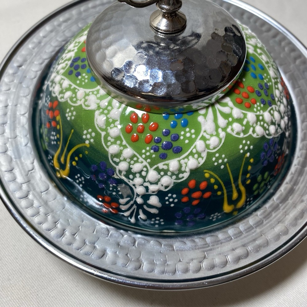 Handpainted Ceramic & Metal Candy Dish Ramadan