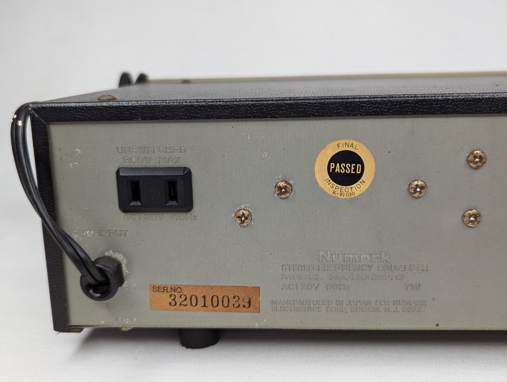 Numark EQ2310 Stereo Equalizer 10-band - Untested