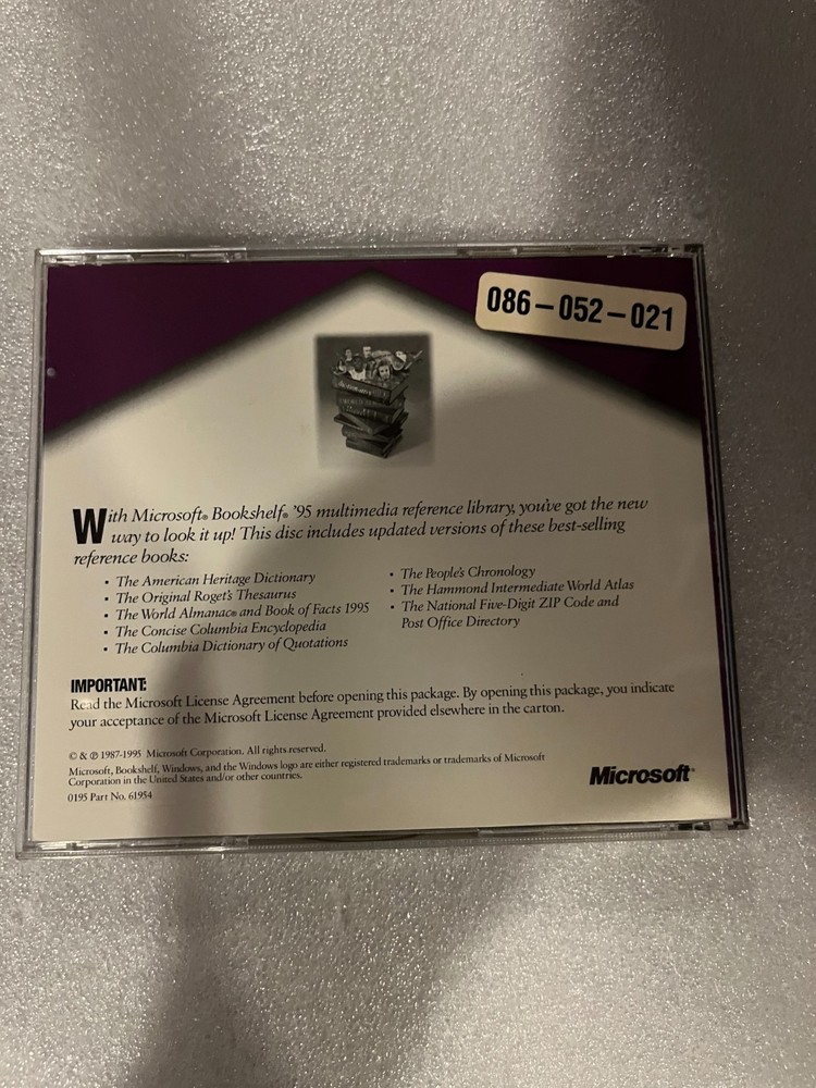 Microsoft Home Bookshelf 95 MultiMedia Reference Library CD-ROM