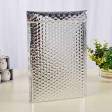 ProLine Glamour Metallic Silver Poly Bubble Mailers One Size,