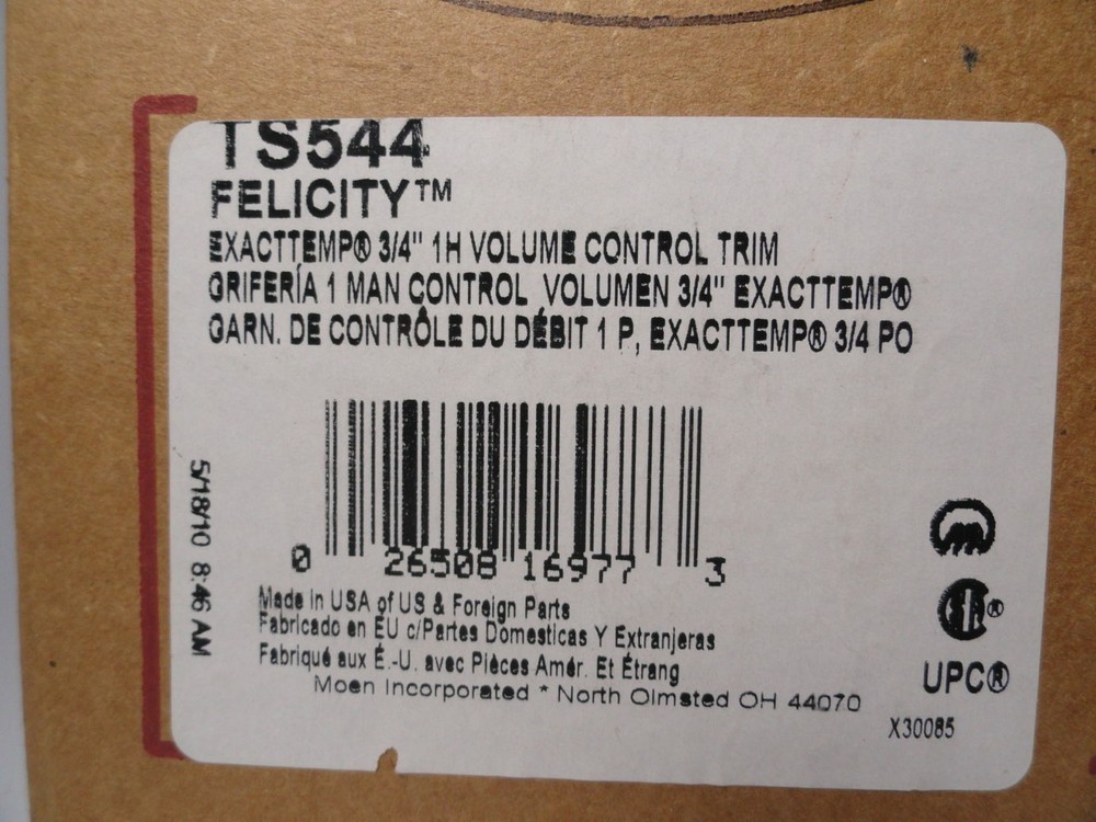 Moen TS544 Felicity Chrome M-Pact 1 Handle Volume Control Shower Handle Trim