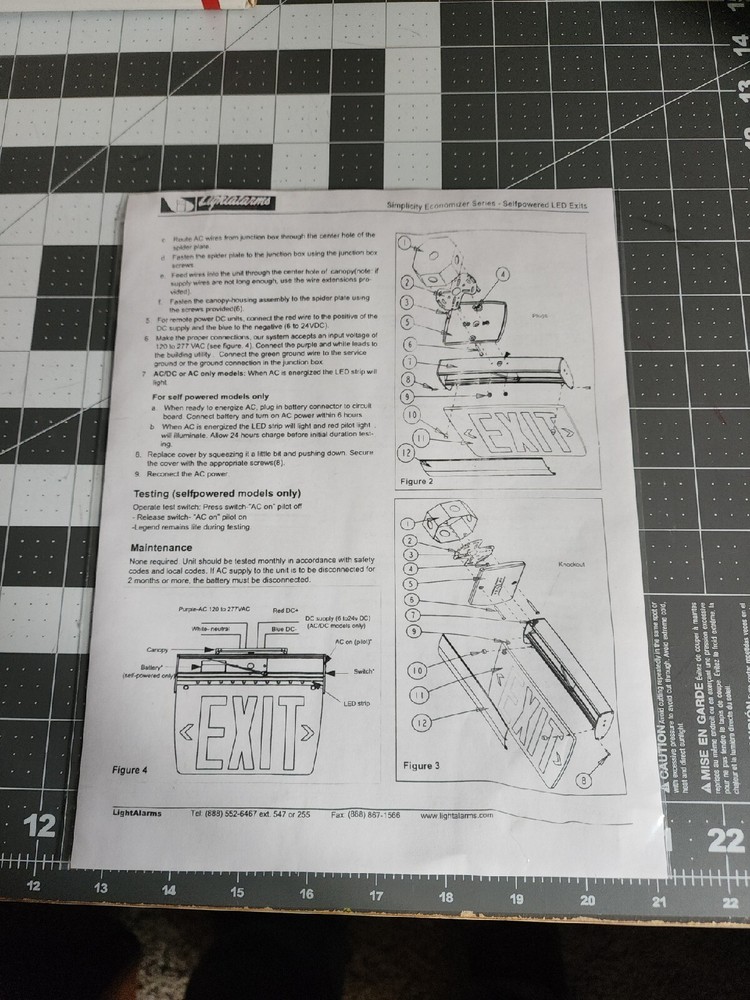 Lightalarm Simplicity Economizer Series Selfpowered Led Edge Lit Exit Sign
