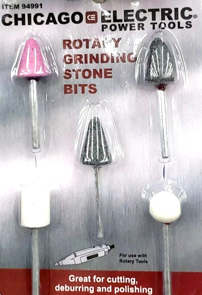 5 Pc Stone Rotary Grinding Bits with 1/8 in. Shank