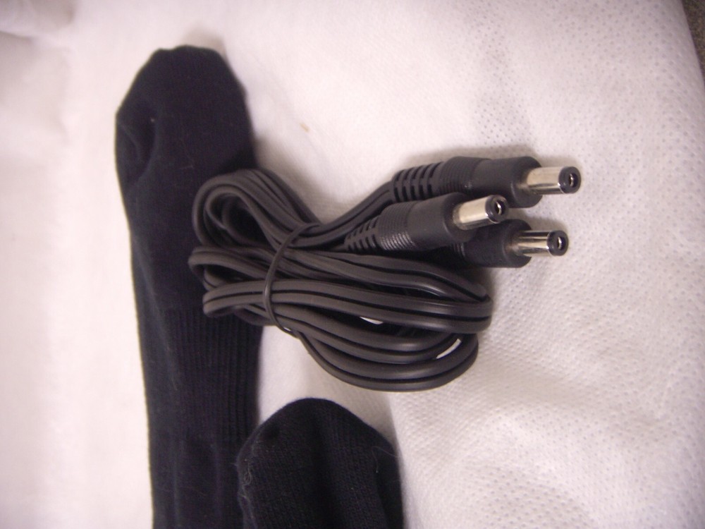 BLACK MOTORCYCLE HEATED SOCKS WITH CORDS