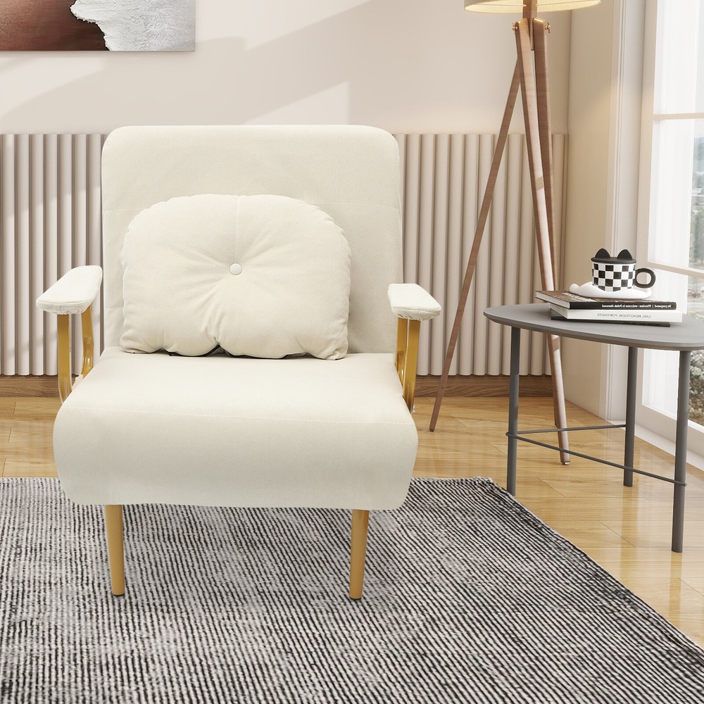 Folding Sofa Bed Convertible Sofa Bed with Pillow & 5-Gear Adjustable Backrest