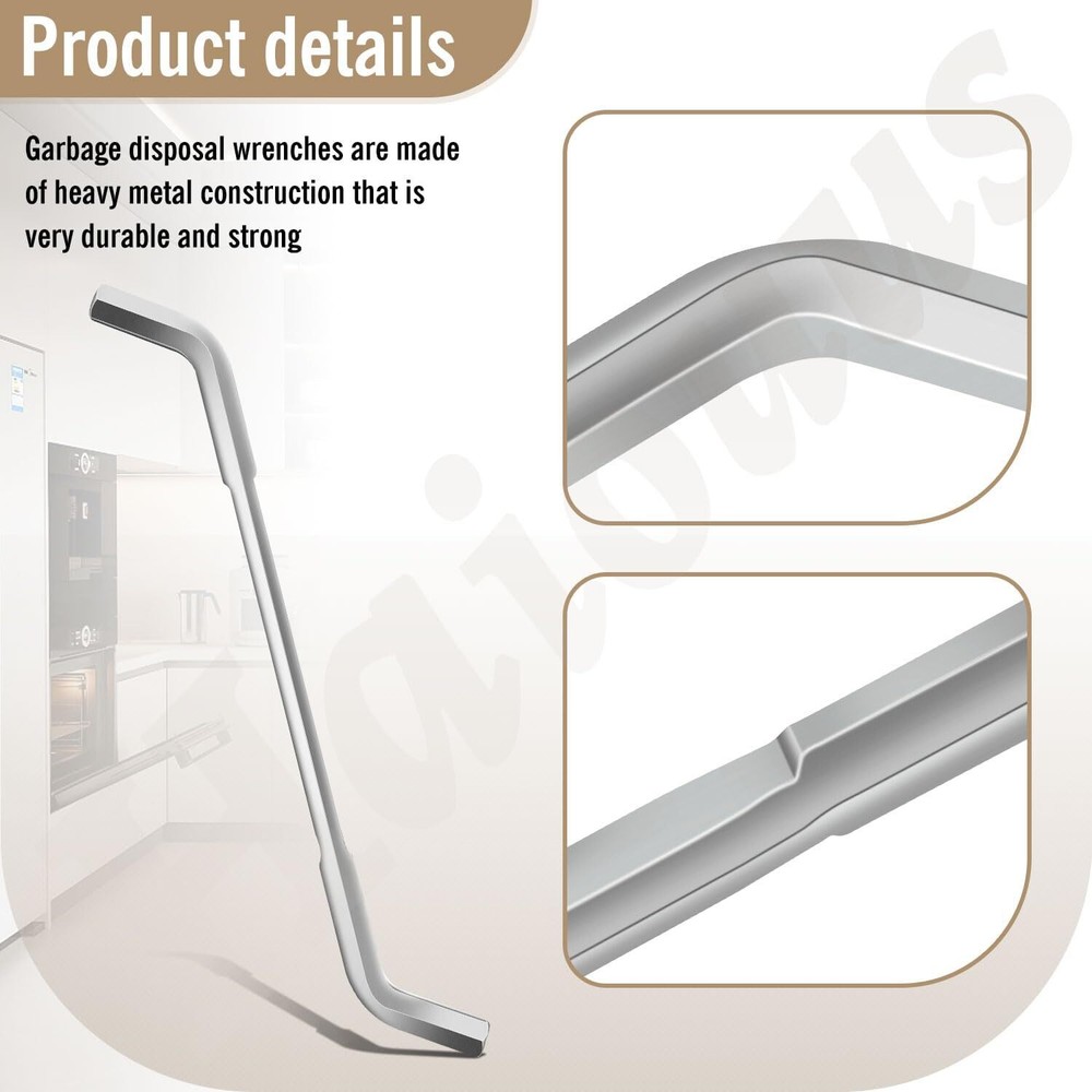 Garbage Disposal Wrench, Allen Wrench Tool Compatible Silver