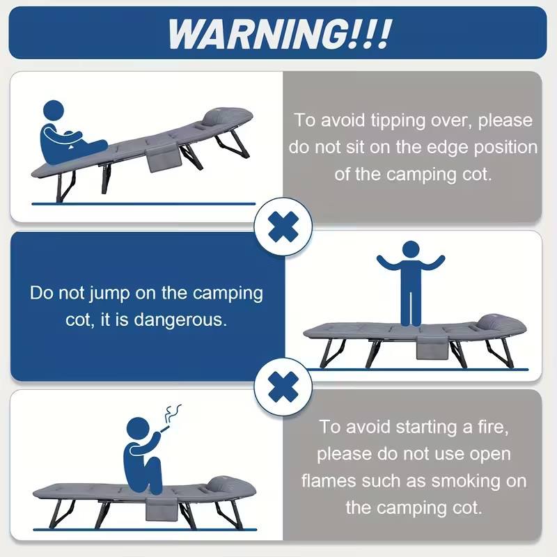 Folding Camping Cot Bed-600lbs Capacity, Portable & Compact Lightweigt Met & Bag