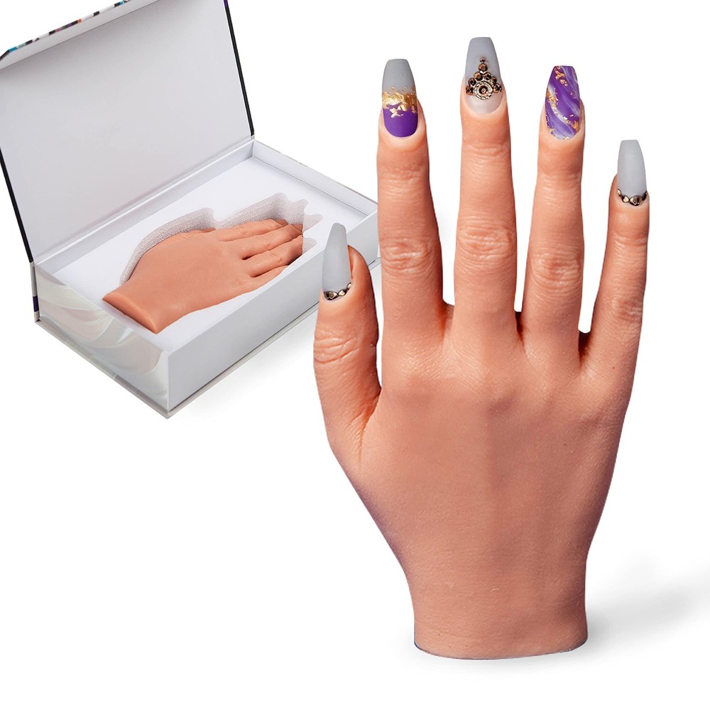 Professional Silicone Practice Hand for Acrylic Nails by - Full Poseable Hand...