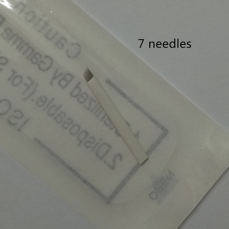 FLEXIBLE Microblading Needles Permanent Makeup Manual Eyebrow Blade PCS 7-Pin
