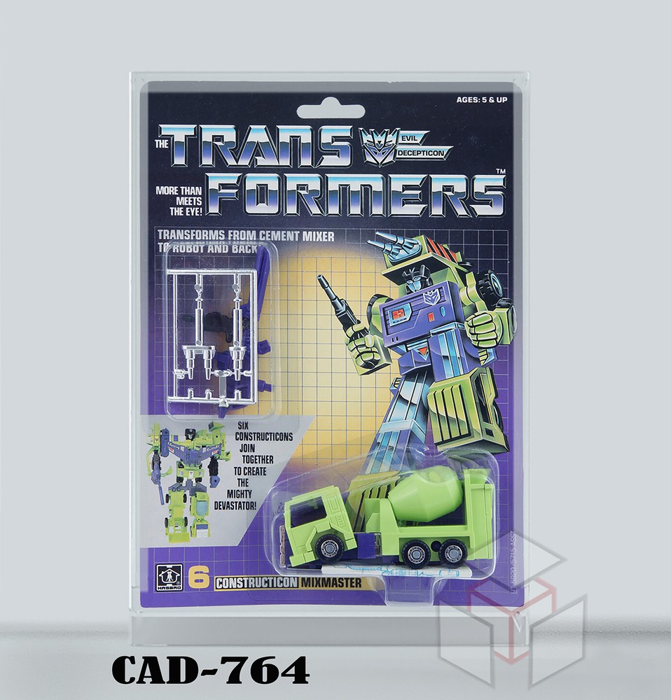 Pre-ORDER Acrylic Display Case for Transformers HASBRO G1 Constructicon Carded