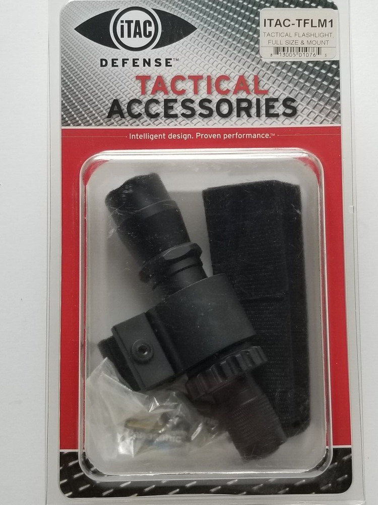 ITAC DEFENSE TACTICAL FLASHLIGHT W/MOUNT & HOLSTER