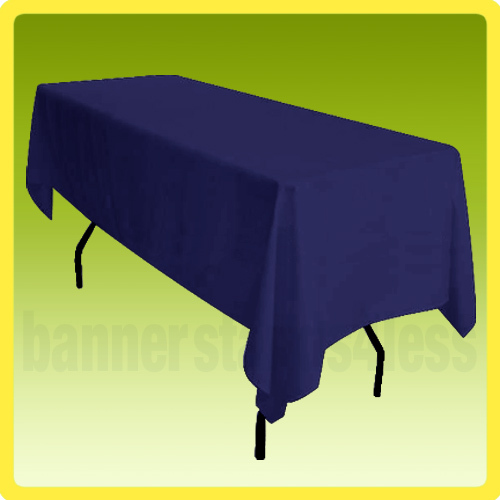 60x102 Tablecloth Table Cover Rectangle Wedding Banquet POLYESTER - NAVY BLUE