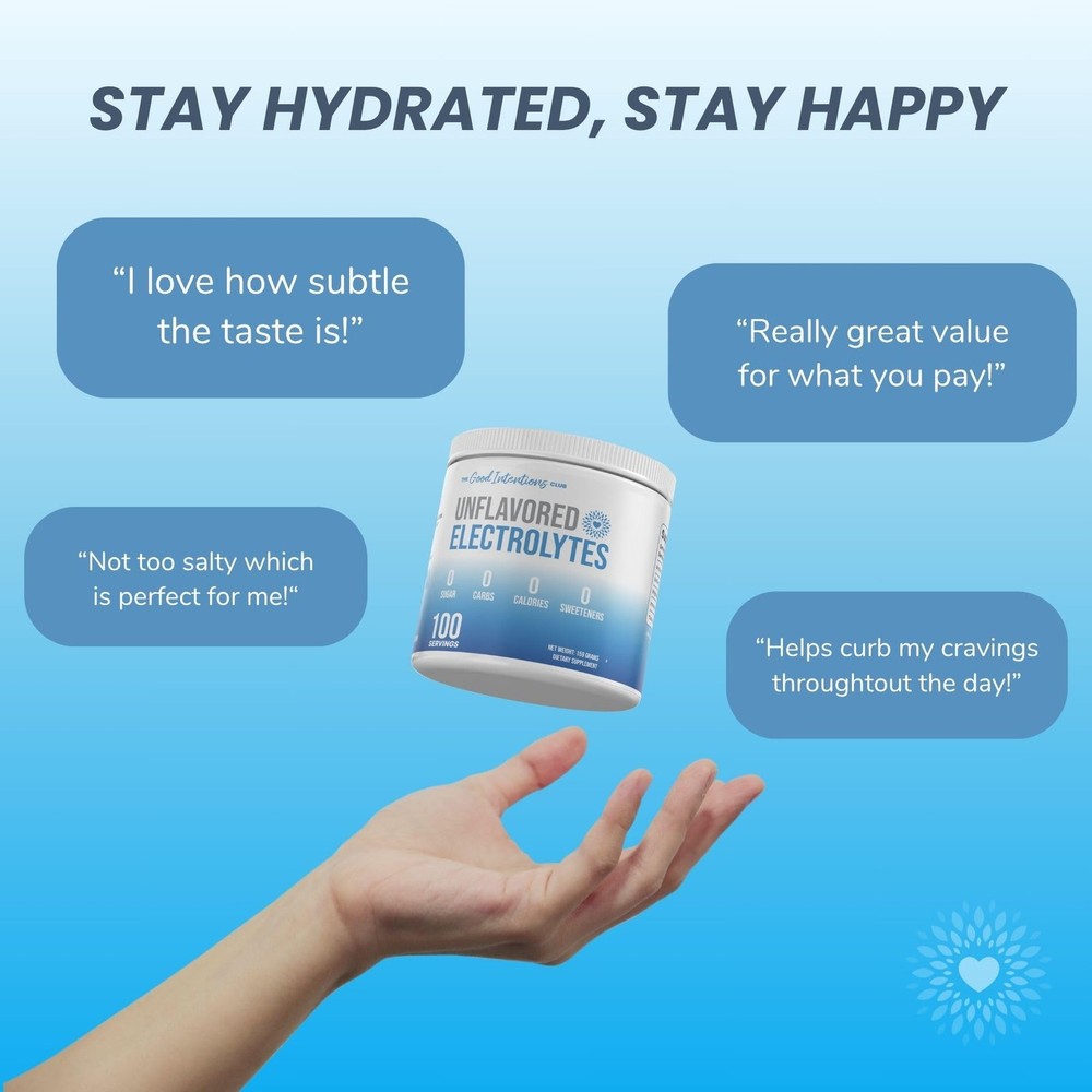 Electrolyte Powder Unflavored - 100 Servings - Sugar Free, Zero Carbs, Zero