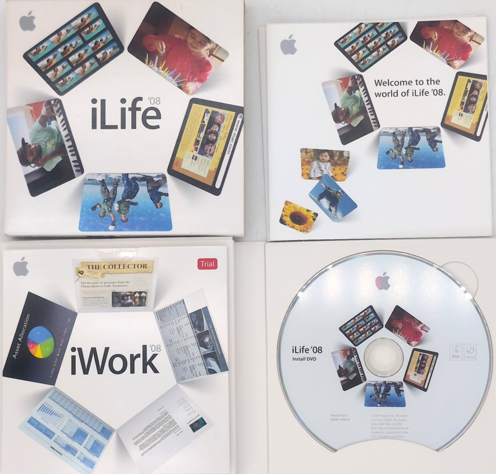 Mac Apple iWork & iLife ’08 Software Lot Bundle Discs