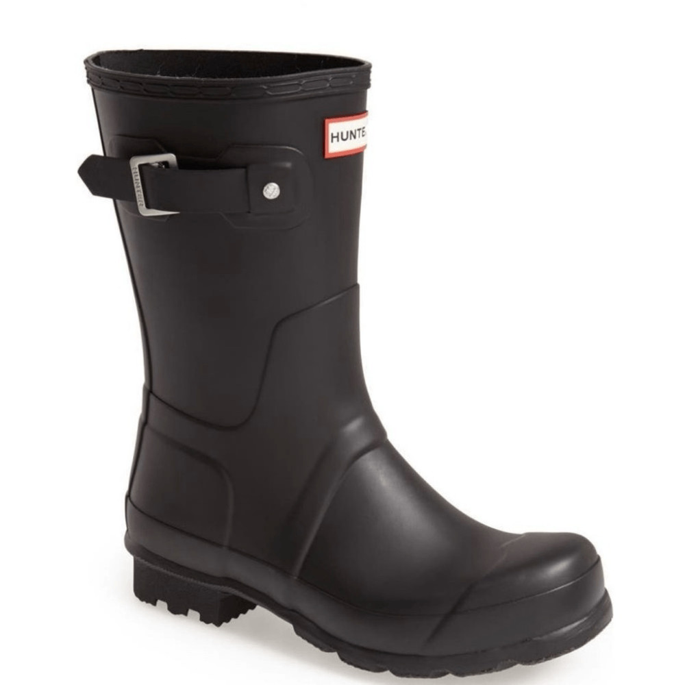 HUNTER Original Short Waterproof Rain Boot, Rubber Black, Size 10, NWT