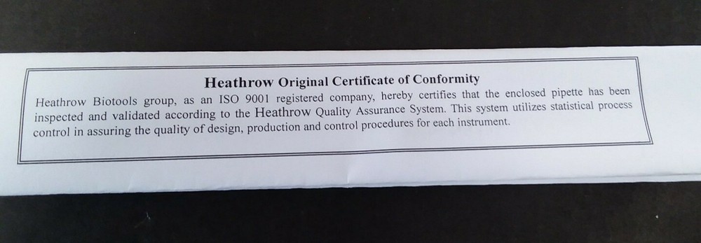 Heathrow Scientific HS120106 Pearl Adjustable Volume Micro Pipette