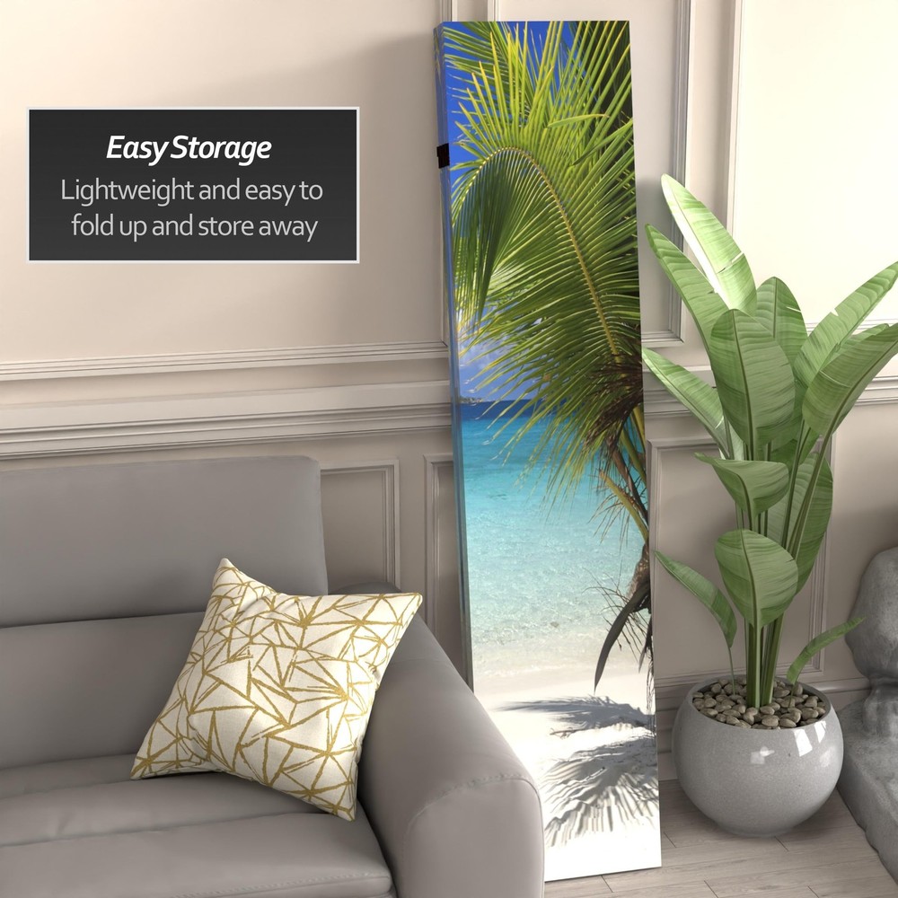 Red Lantern 6 ft. Tall Double Sided Beach Room Divider, 6 Foot - 4 Panel, White