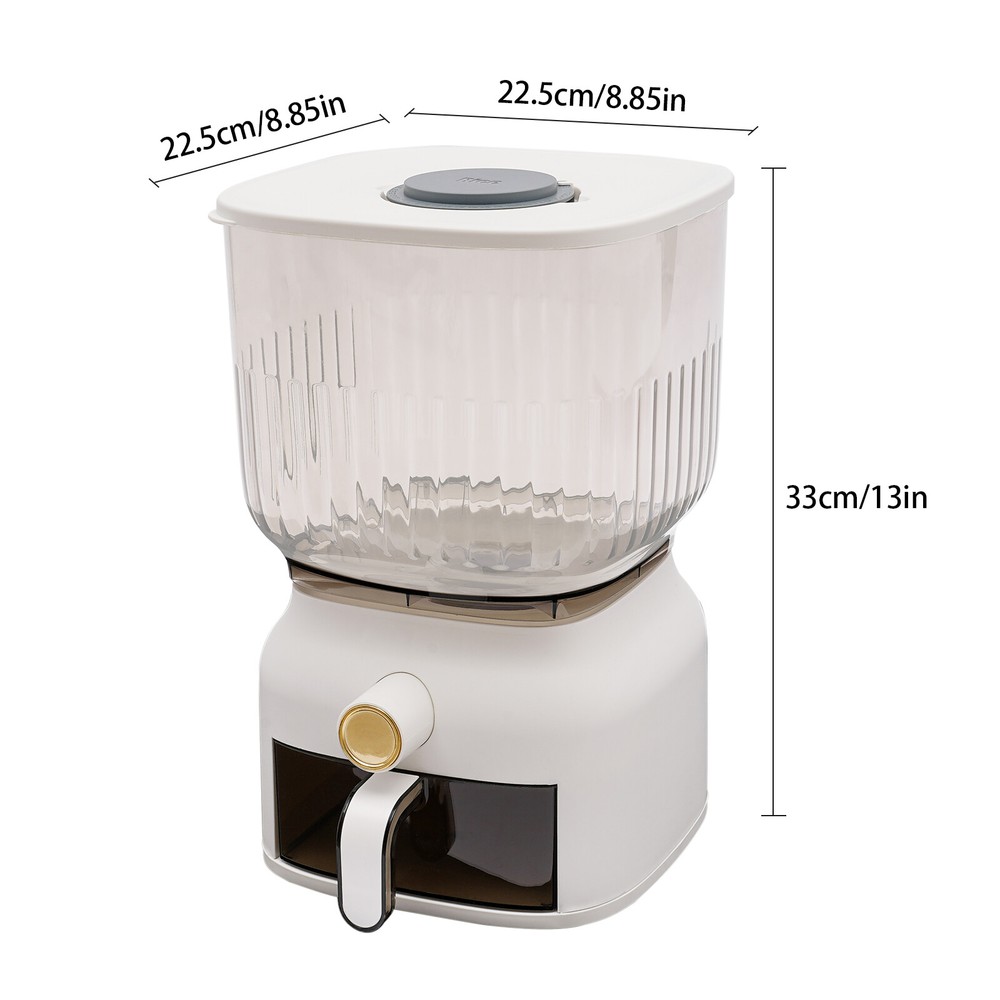22lbs Rice Dispenser Grain Storage Container Kitchen Organizer With Rice Cup