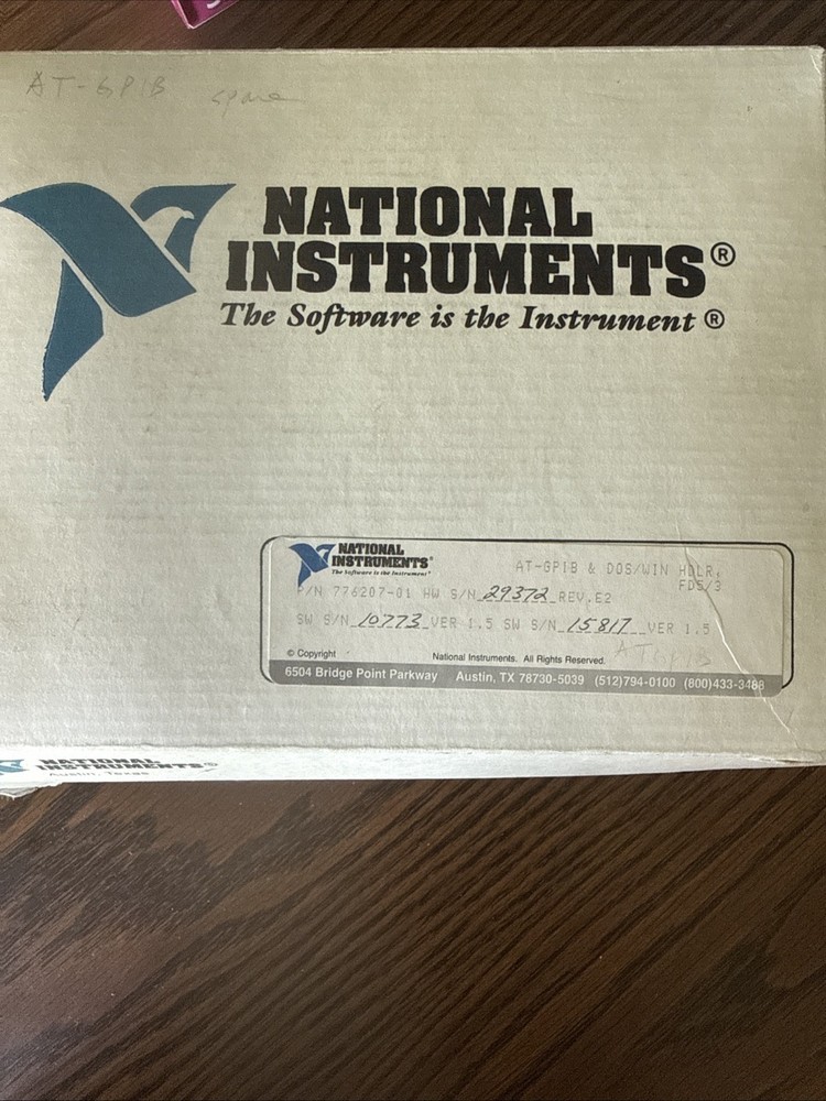 NATIONAL INSTRUMENTS AT-GPIB CONTROLLER CARD With Manuals N Software Box