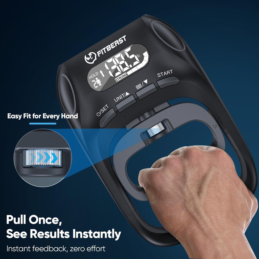 Grip Strength Trainer Kit, Digital Grip Strength Tester with Adjustable Hand ...