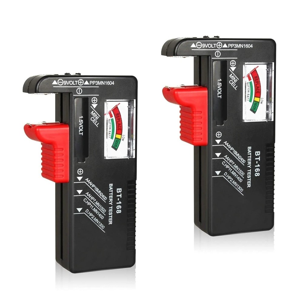 2 Pack Battery Tester, Universal Battery Checker for AA / AAA / C / D / 9V
